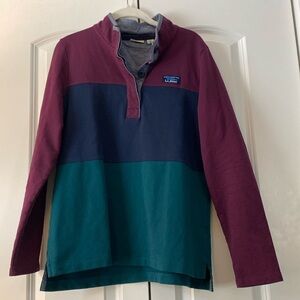 LL Bean color block rugby pullover